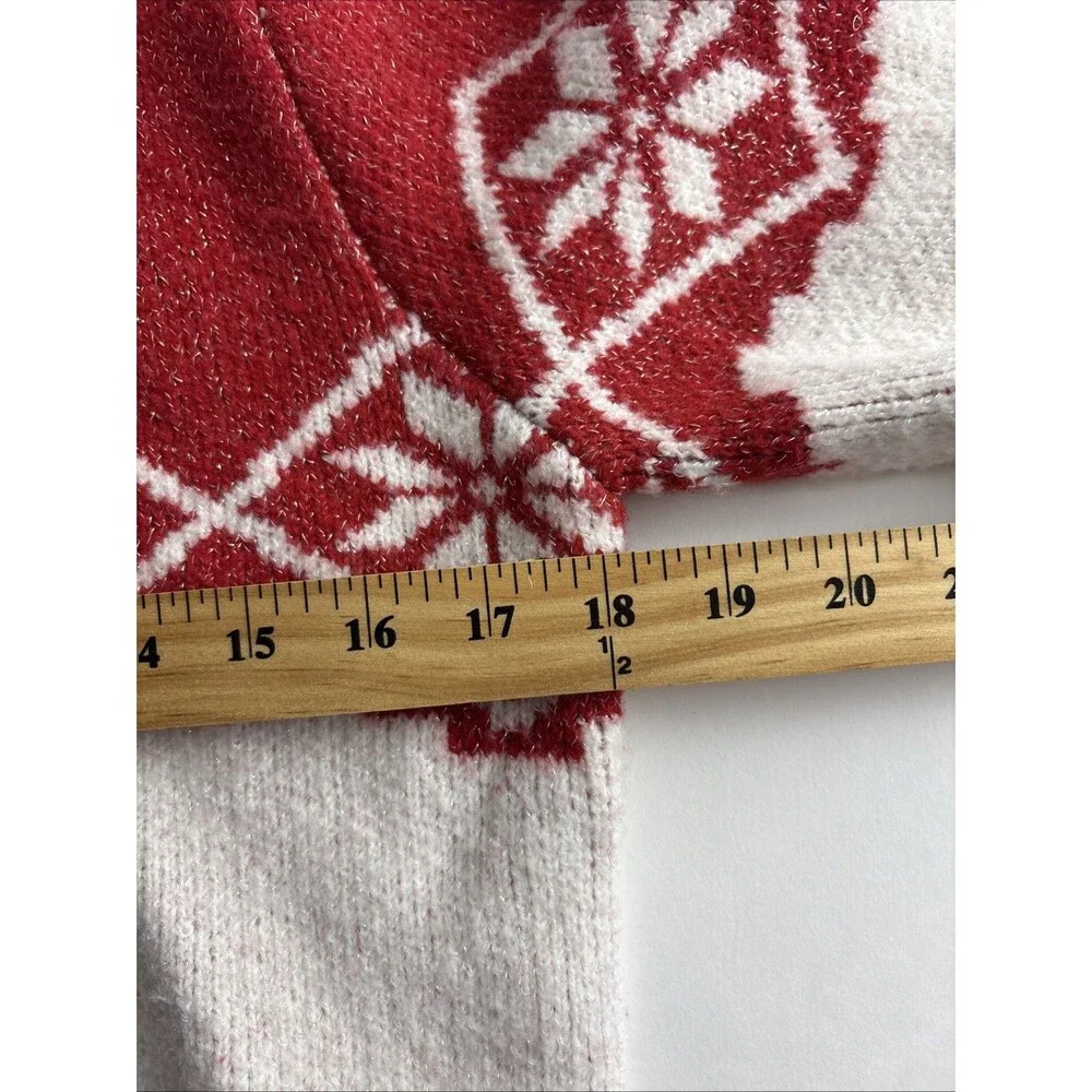 Cupcake and Cashmere Womens Sweater Size Small Red Nordic Snowflakes NEW